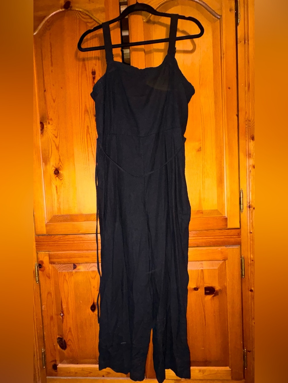 Old Navy Linen Blend Cropped Sleeveless Jumpsuit Sz Petite Large